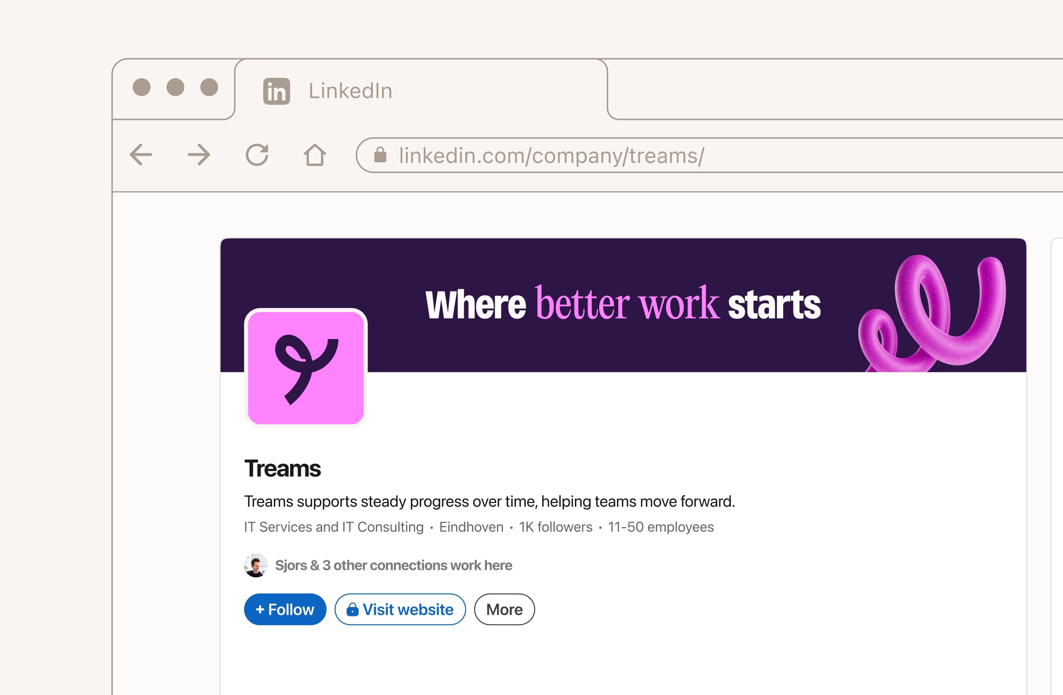 Treams LinkedIn page branding